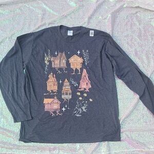 Howl's Moving Castle type Shirt, Gray Long Sleeve Shirt MWNS NWT